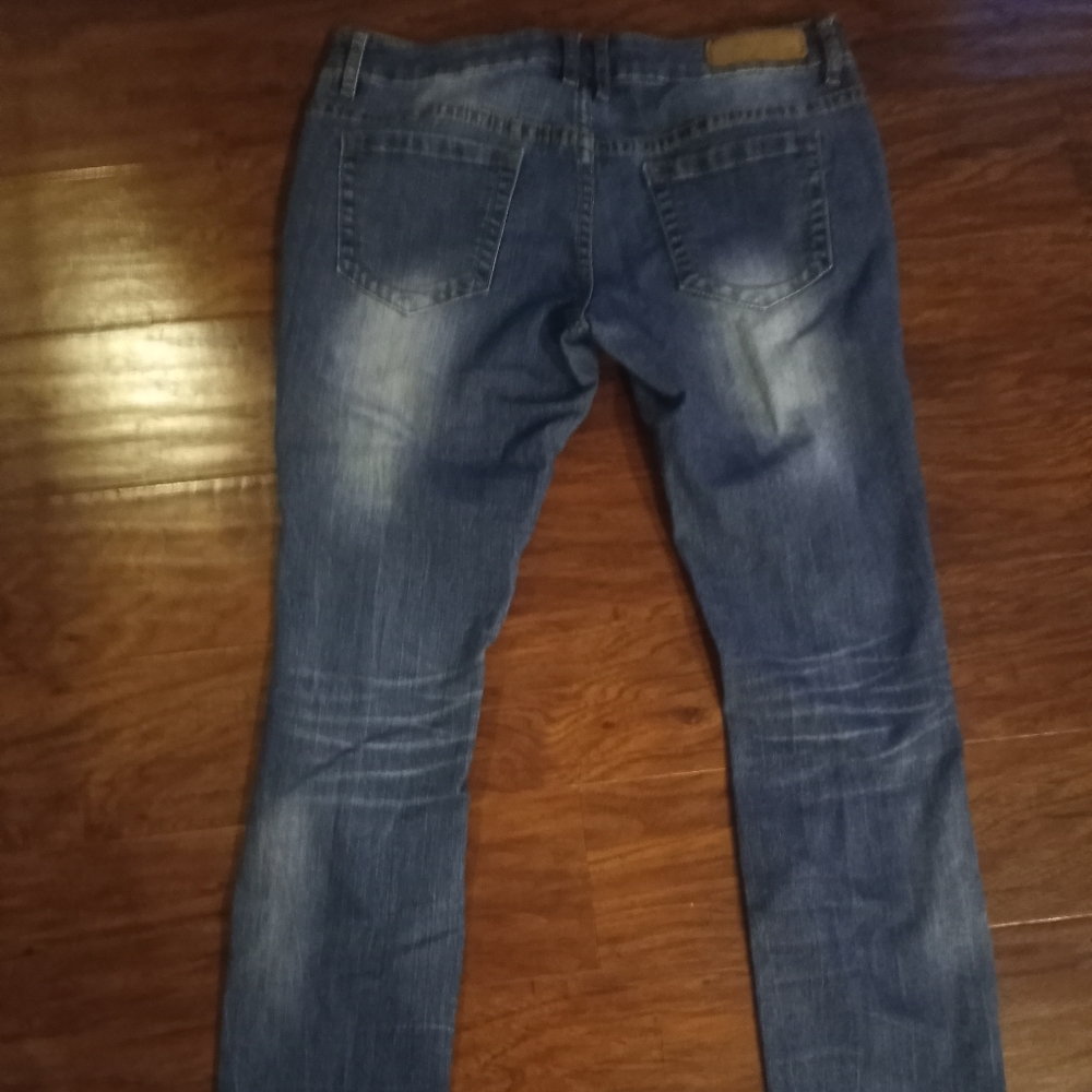 Jou Jou Ripped Rhinestone Jeans - Picture 3 of 6